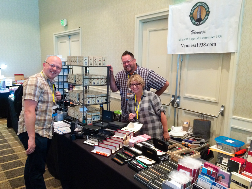 Matt Armstrong of The Pen Habit blog, Brad Dowdy of The Pen Addict blog, and Lisa Vanness of Vanness 1938 were the first ones I said hello to. Matt and Brad were there to help Lisa and Mike out at their table.