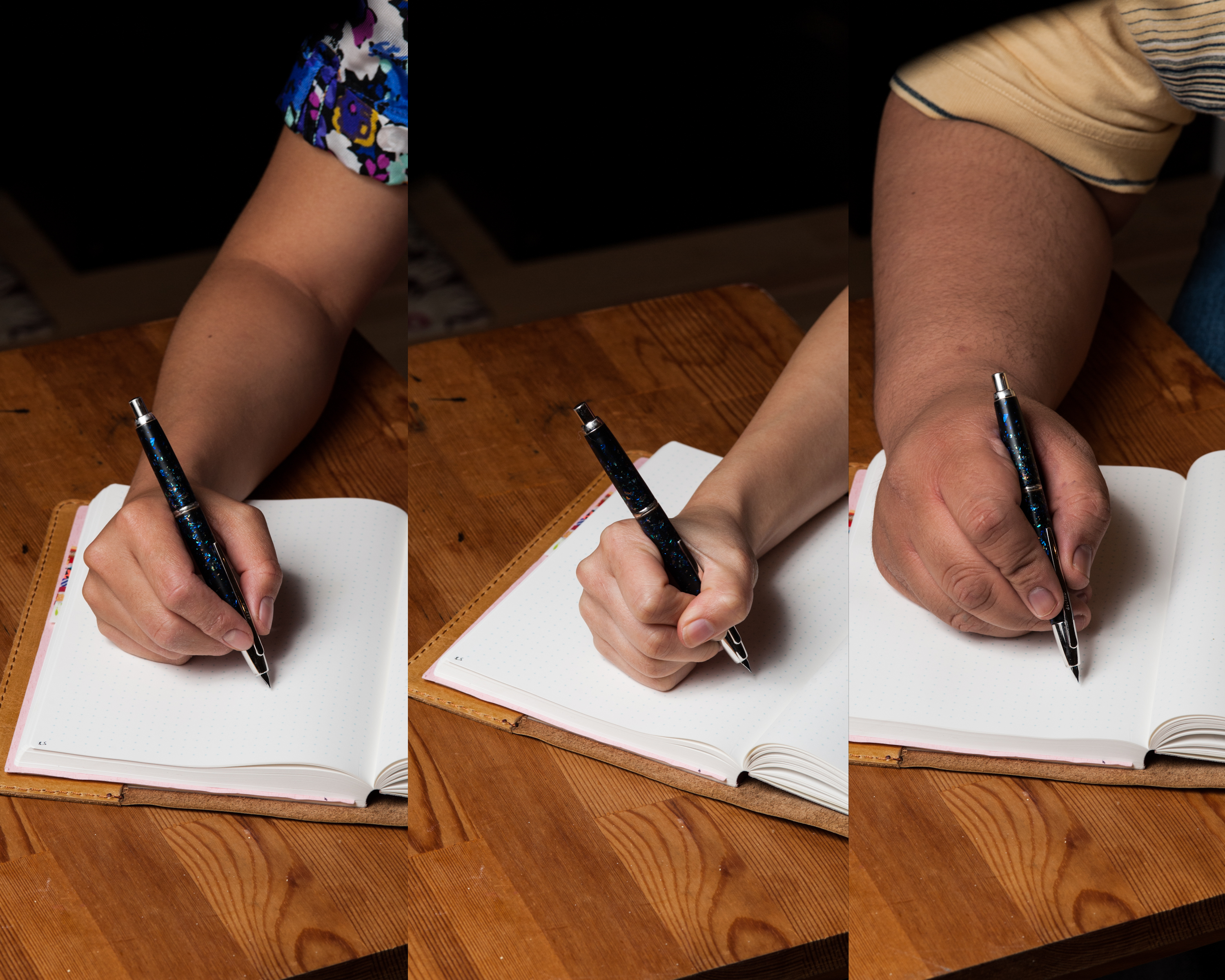 In the Hand: Pilot Vanishing Point Decimo — from left to right: Katherine, Pam, and Franz