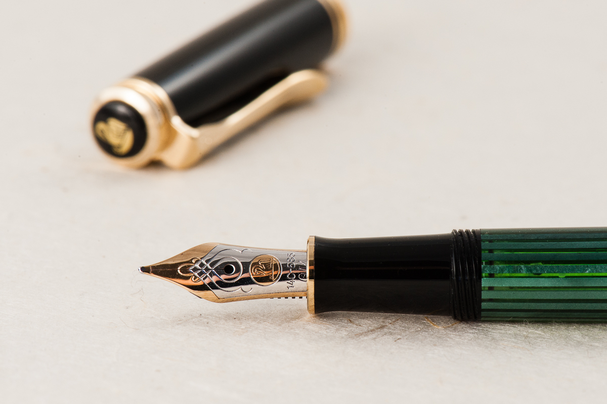 Pelikan Souverän (Green-Striped, Medium nib) – Over That Pen