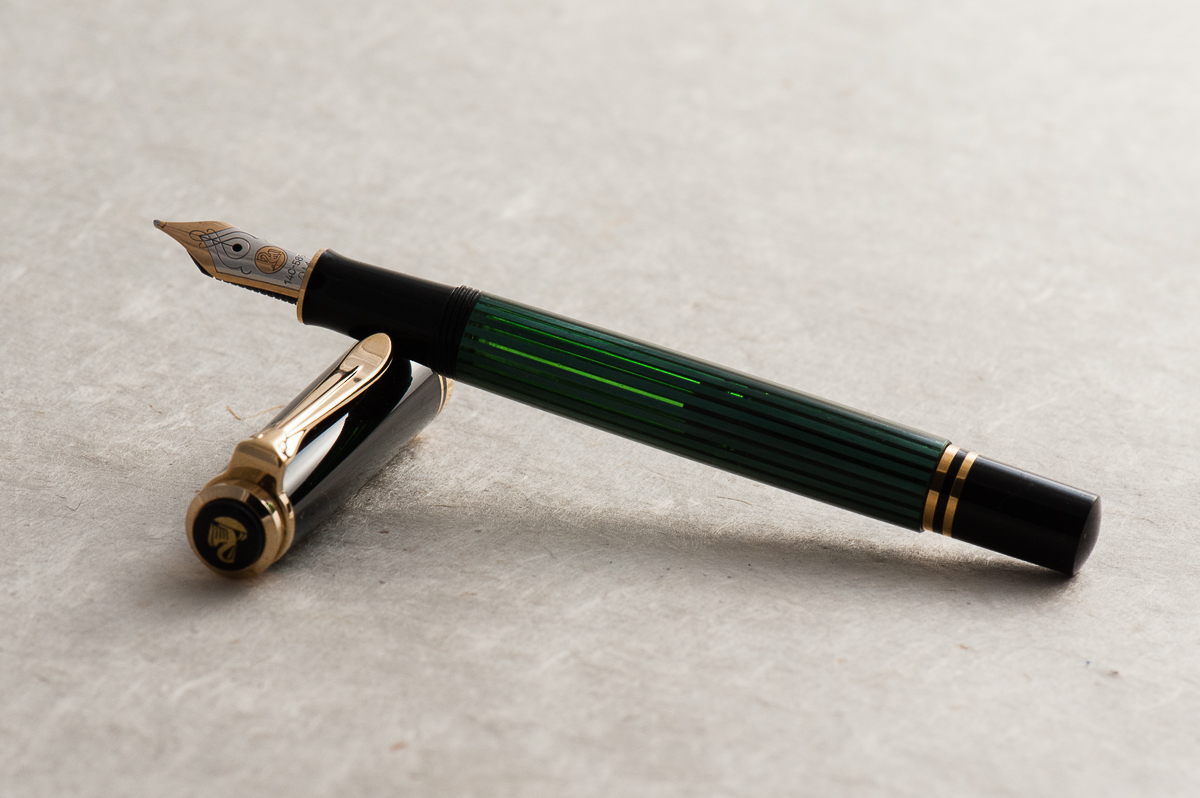 Pelikan Souverän (Green-Striped, Medium nib) – Over That Pen