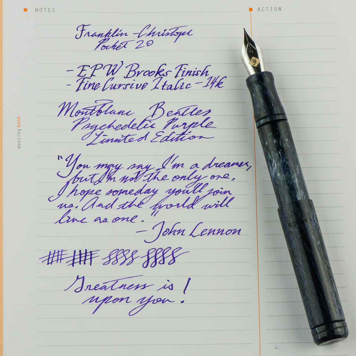 Flashback: Sailor's Reddish Brown Ink in the A.S. Manhattaner's “Kitty In  the City” Fountain Pen